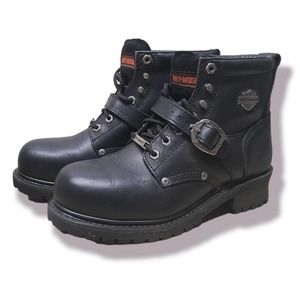Womans Size 10 Harley Davidson Biker Cycle Boots Side Buckle